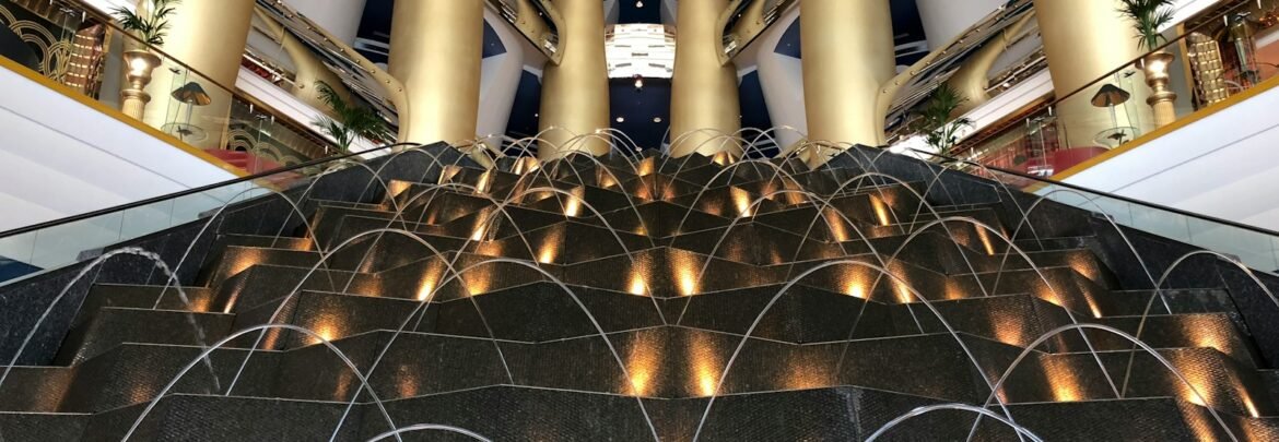 gold round ball decor on glass building