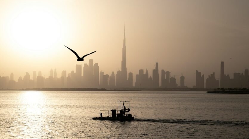 silhouette of man riding on boat on sea during daytime