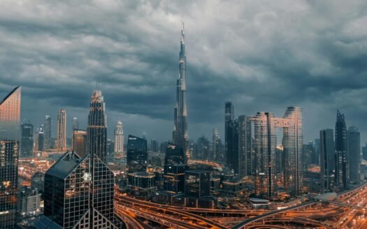 a city with tall buildings