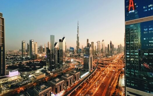 a large city with tall buildings